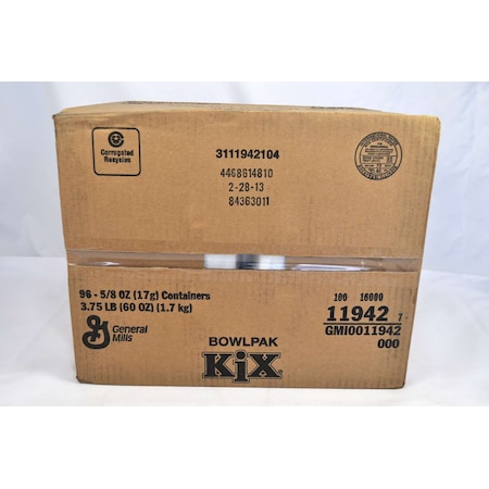 Kix Kix Cereal .625 oz. Bowl Pack, PK96 16000-11942